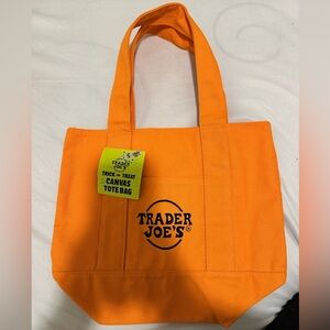 Trader Joe's Orange Canvas Tote Bag